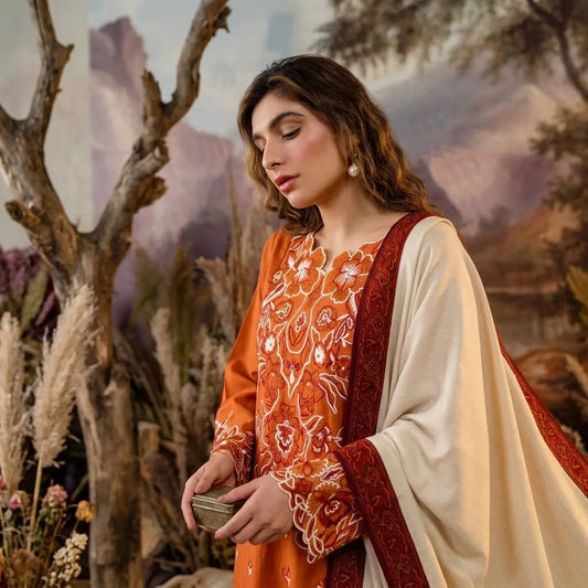 Luxury Dhanak Embroidered 3PC