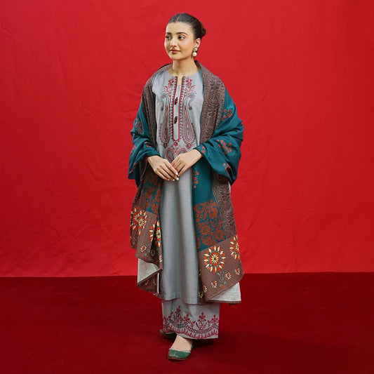 Luxury Dhanak Embroidered 3PC