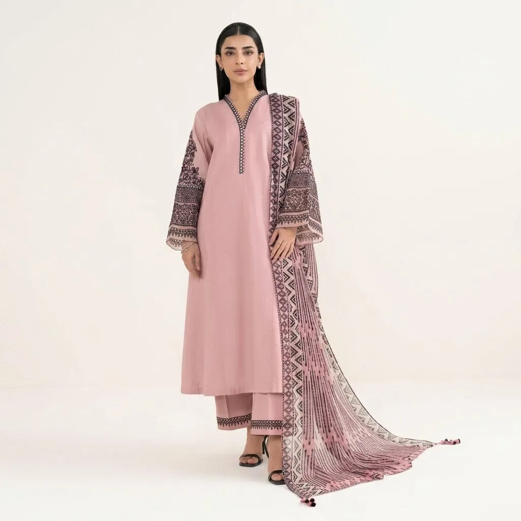 Luxury Dhanak Embroidered 3PC