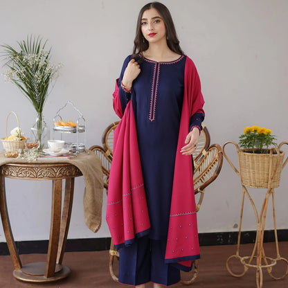 Luxury Dhanak Embroidered 3PC
