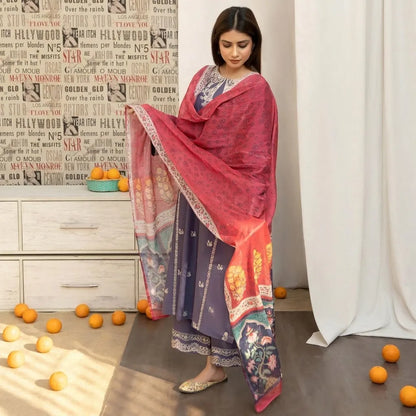 Luxury Dhanak Embroidered 3PC