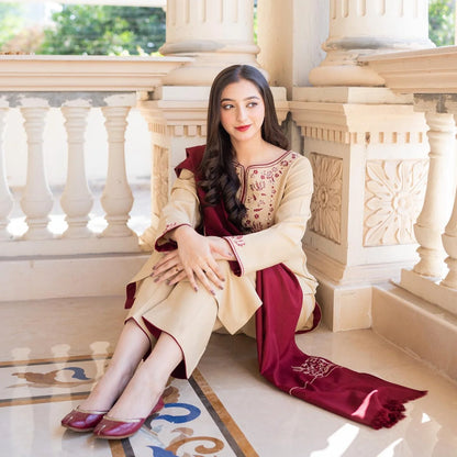 Luxury Dhanak Embroidered 3PC