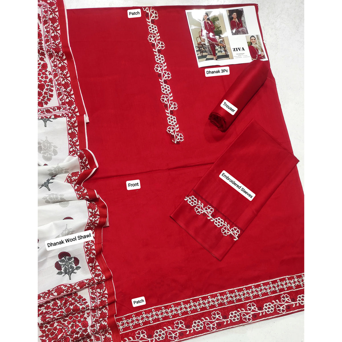 Luxury Dhanak Embroidered 3PC