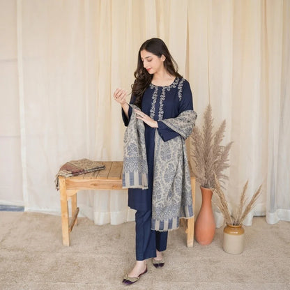 Luxury Dhanak Embroidered 3PC