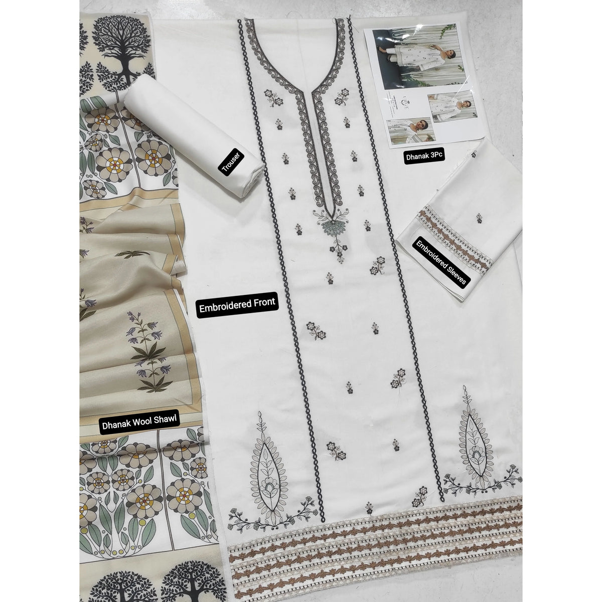 Luxury Dhanak Embroidered 3PC
