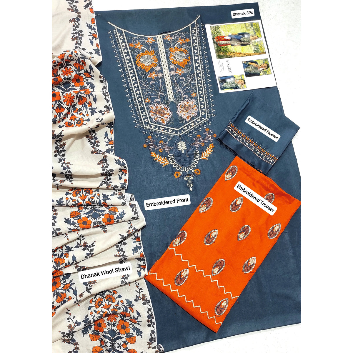 Luxury Dhanak Embroidered 3PC