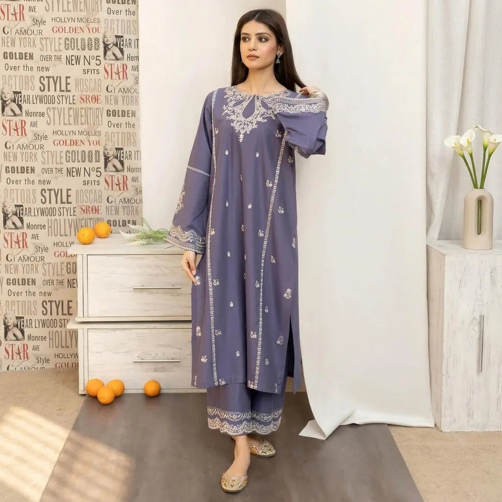 Luxury Dhanak Embroidered 3PC