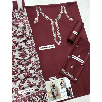 Luxury Dhanak Embroidered 3PC