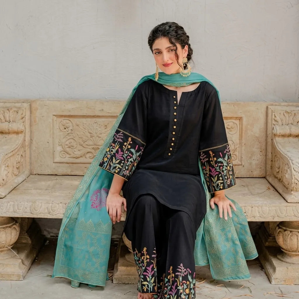 Luxury Dhanak Embroidered 3PC