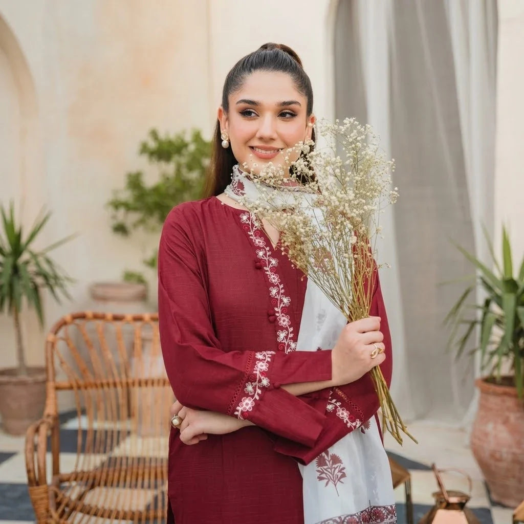 Luxury Dhanak Embroidered 3PC