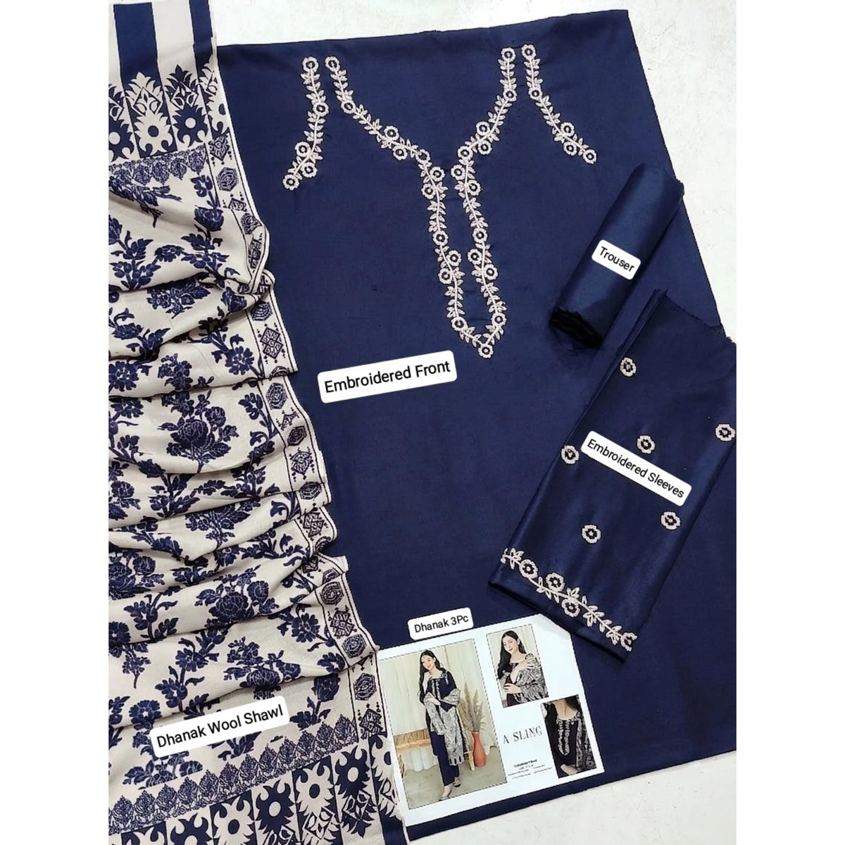 Luxury Dhanak Embroidered 3PC