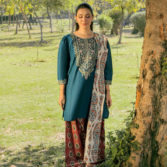 Luxury Dhanak Embroidered 3PC