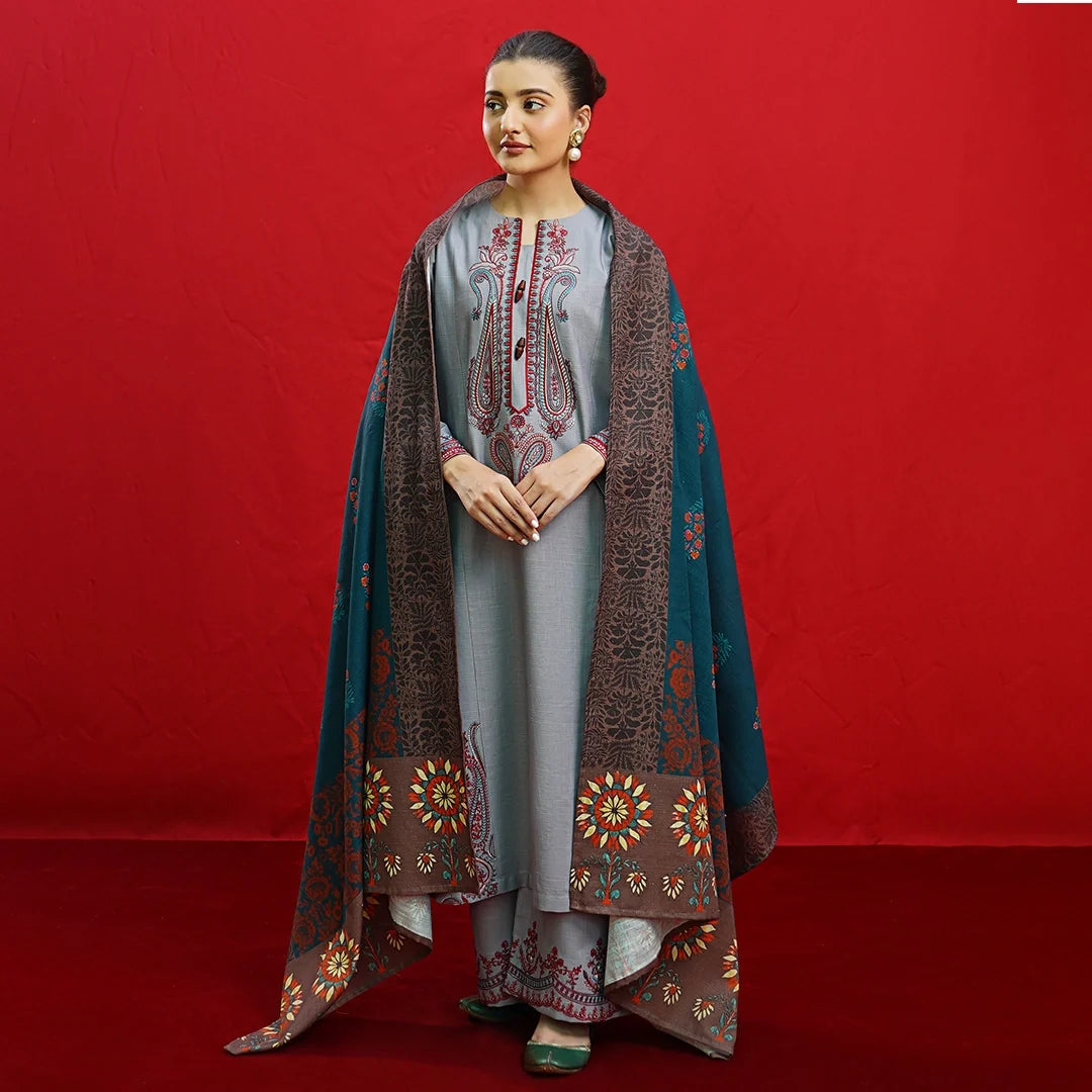 Luxury Dhanak Embroidered 3PC