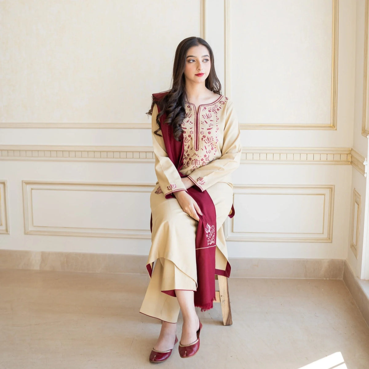Luxury Dhanak Embroidered 3PC
