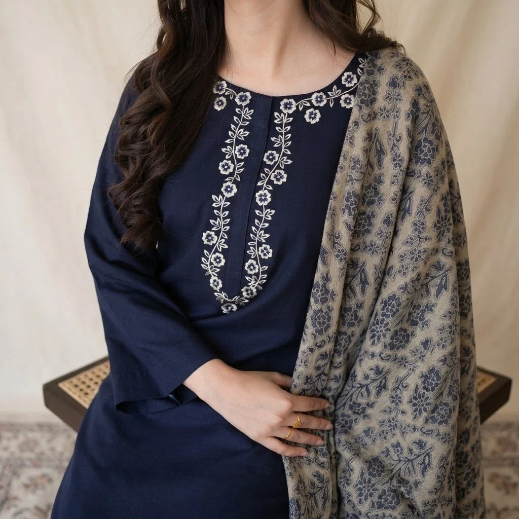 Luxury Dhanak Embroidered 3PC