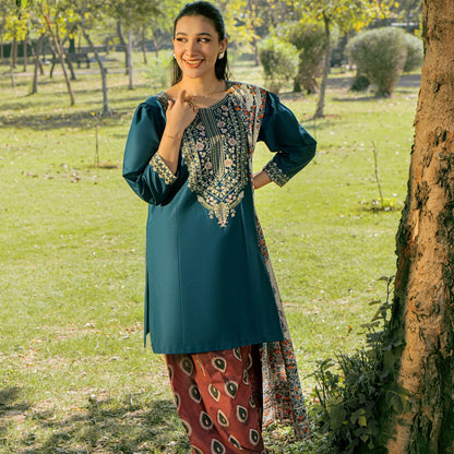 Luxury Dhanak Embroidered 3PC