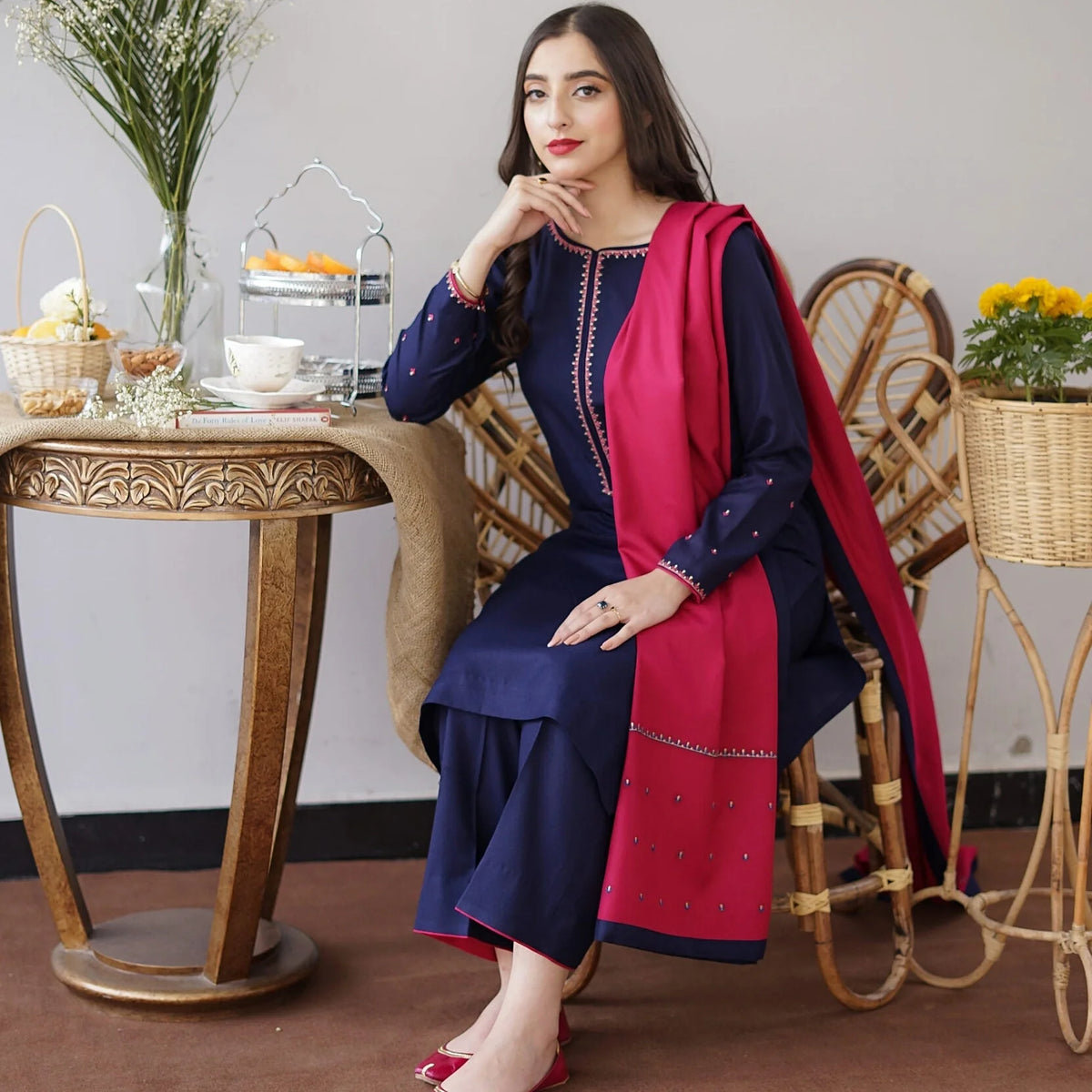 Luxury Dhanak Embroidered 3PC