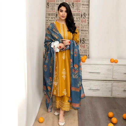 Luxury Dhanak Embroidered 3PC