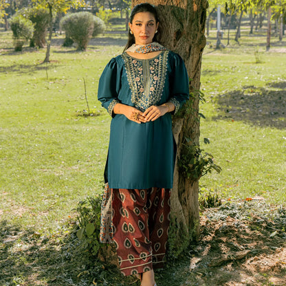 Luxury Dhanak Embroidered 3PC