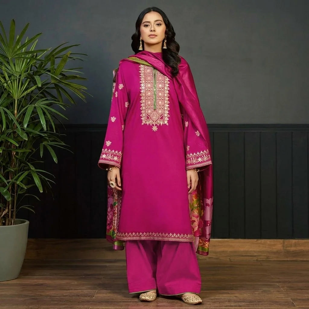 Luxury Dhanak Embroidered 3PC