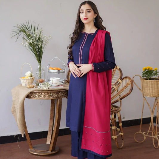 Luxury Dhanak Embroidered 3PC