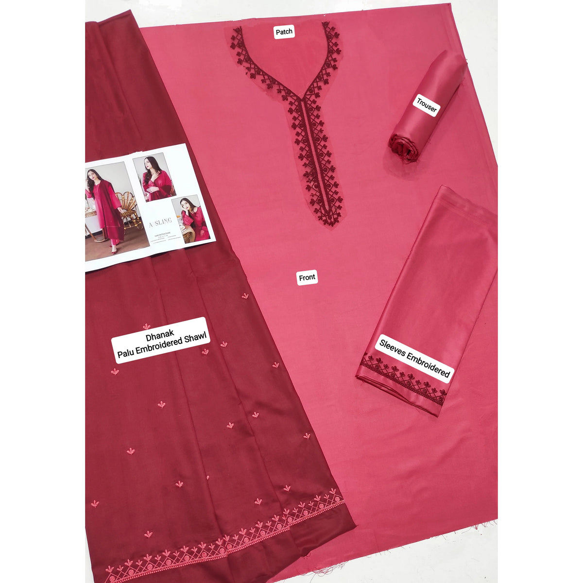 Luxury Dhanak Embroidered 3PC