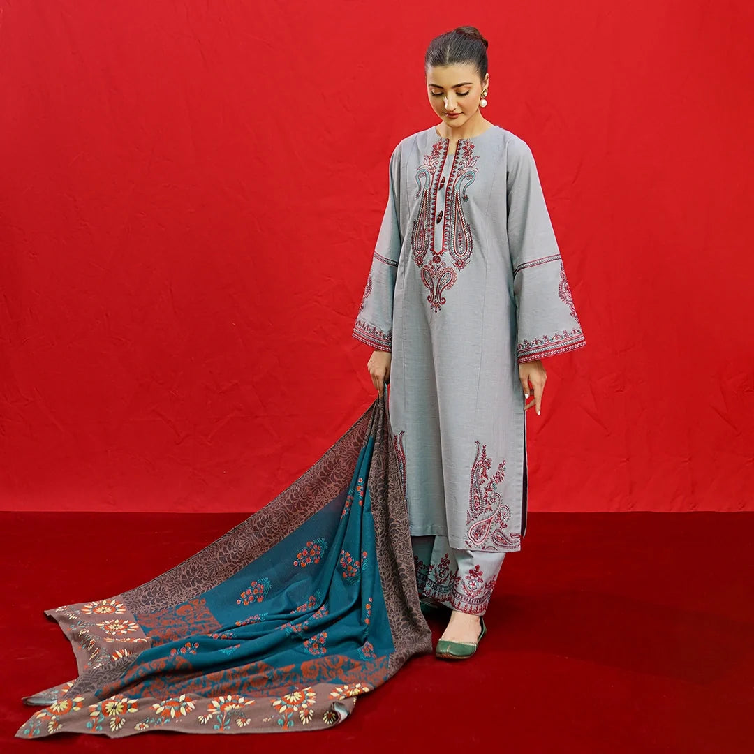 Luxury Dhanak Embroidered 3PC