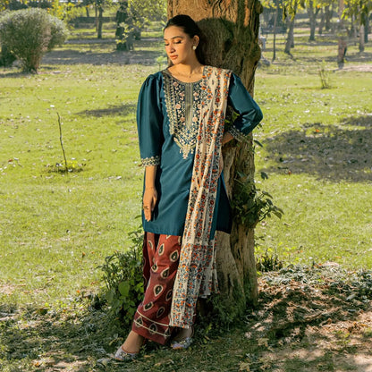 Luxury Dhanak Embroidered 3PC