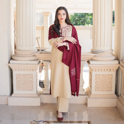 Luxury Dhanak Embroidered 3PC