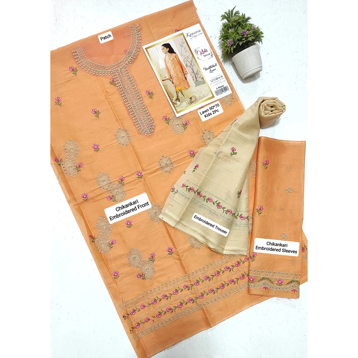 Kids Luxury Lawn 2Pc