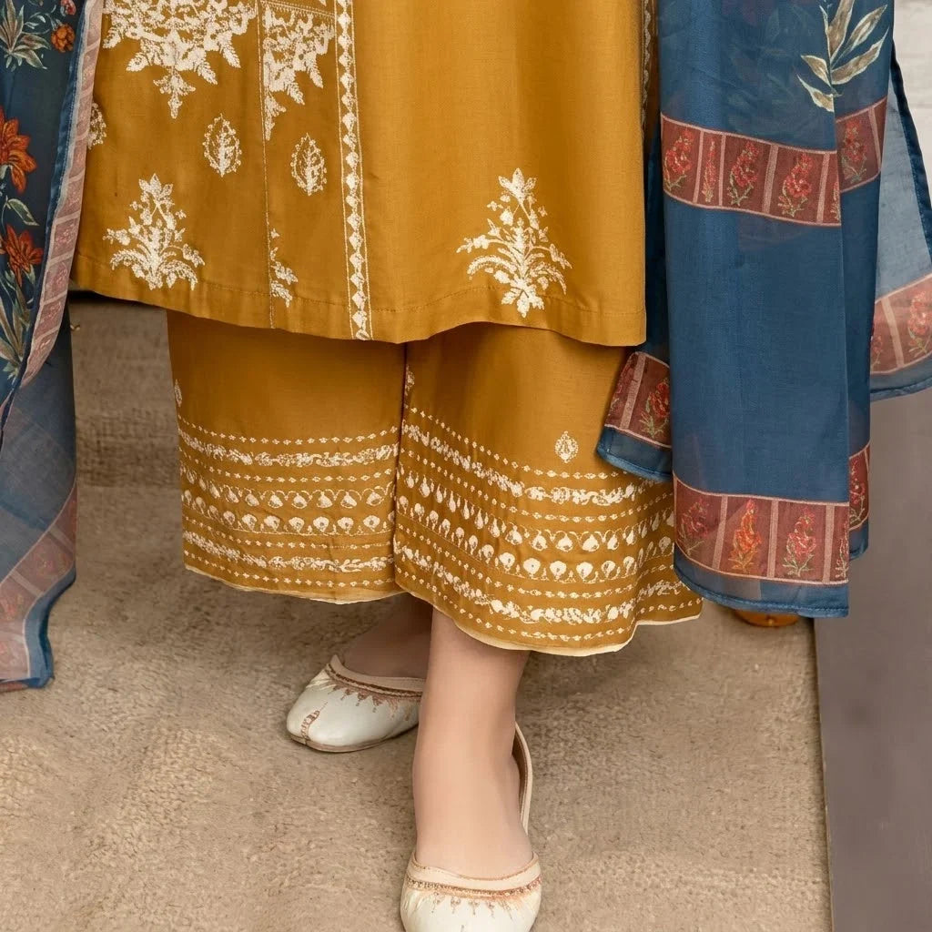 Luxury Dhanak Embroidered 3PC