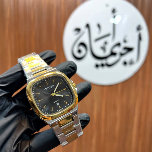Citizen Dual Tone Cushion Shape Golden Wrist Watch