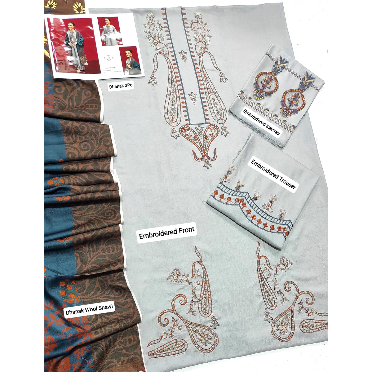 Luxury Dhanak Embroidered 3PC