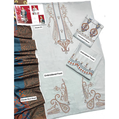 Luxury Dhanak Embroidered 3PC