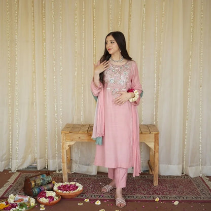 Luxury Dhanak Embroidered 3PC