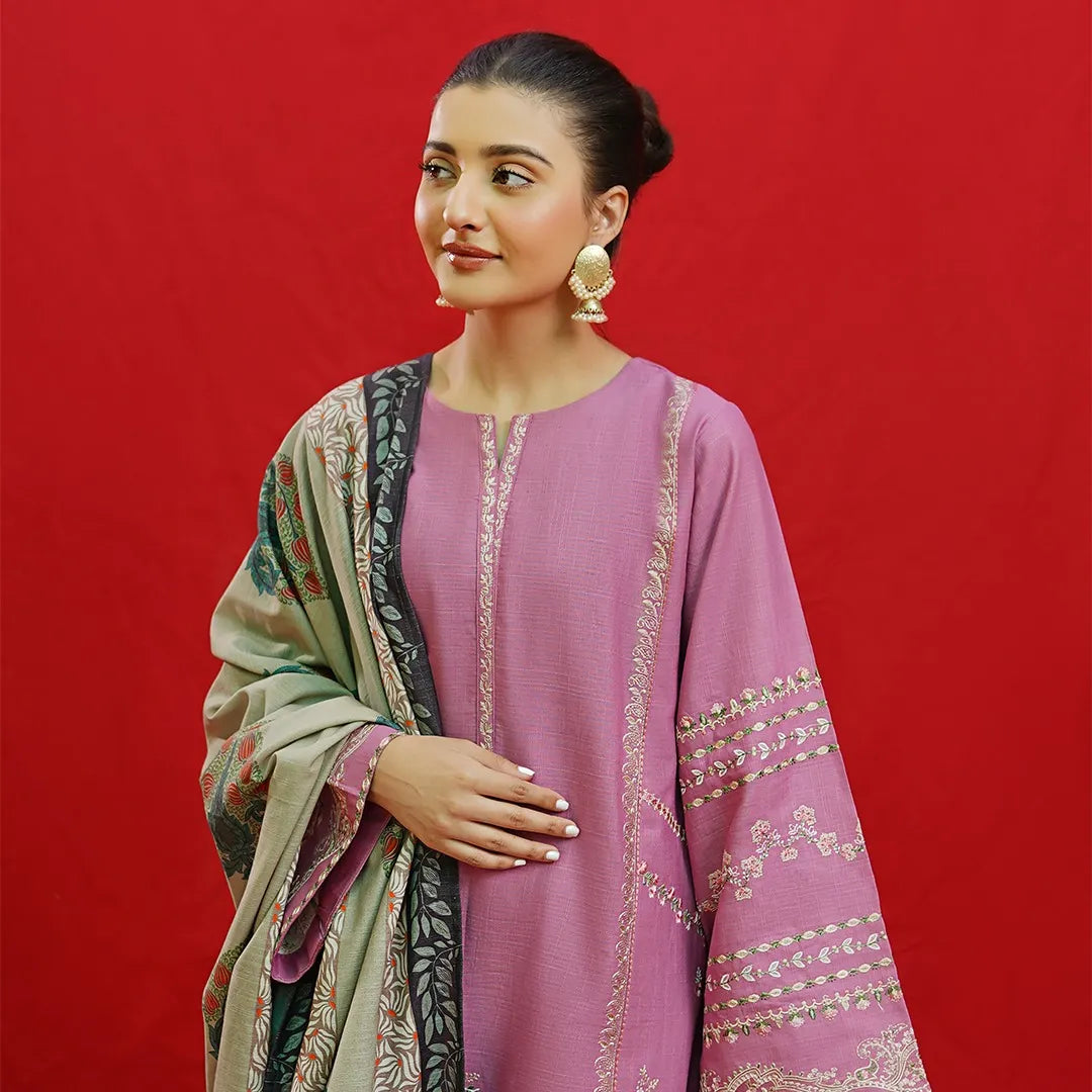 Luxury Dhanak Embroidered 3PC