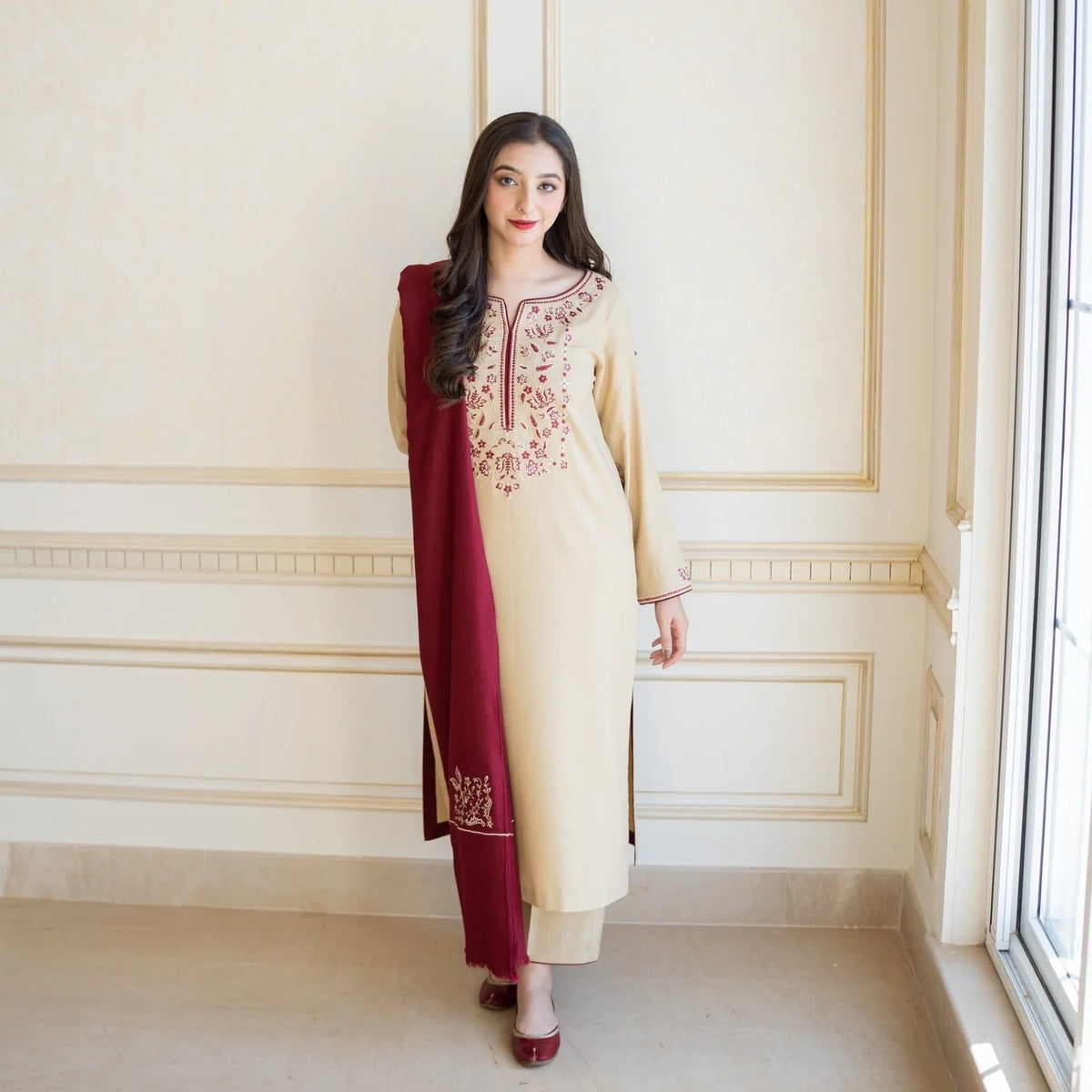 Luxury Dhanak Embroidered 3PC