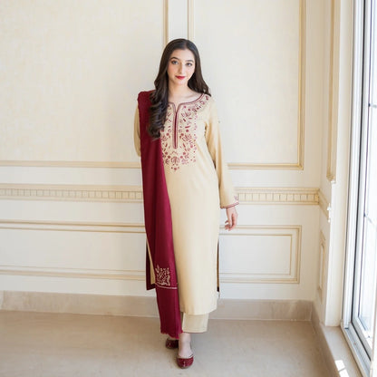 Luxury Dhanak Embroidered 3PC