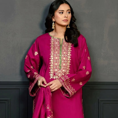 Luxury Dhanak Embroidered 3PC