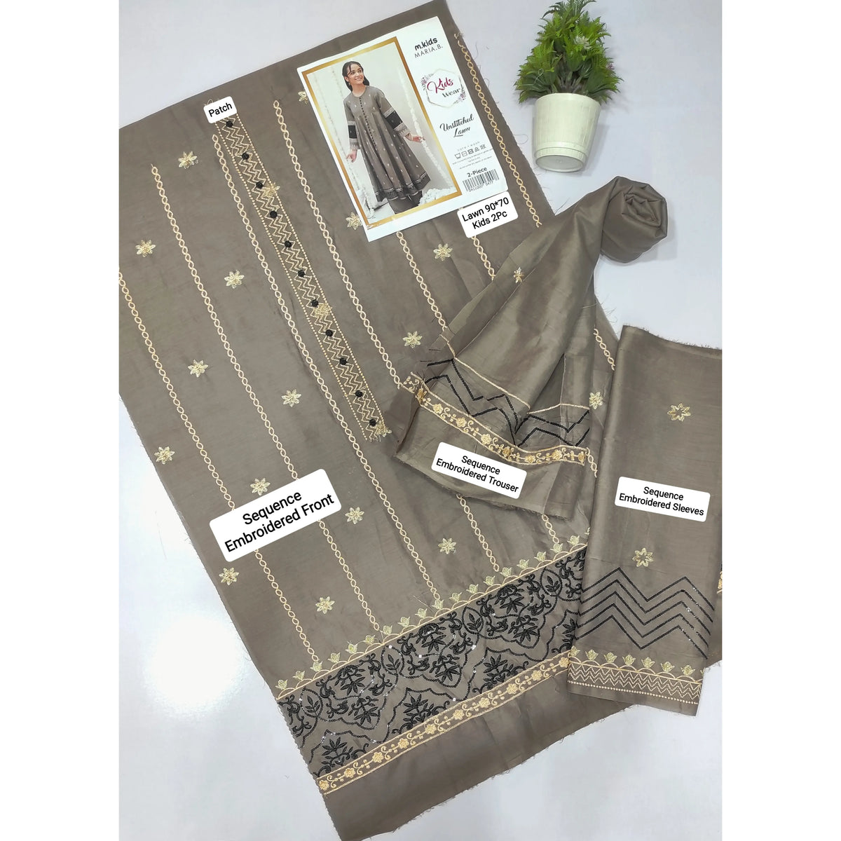 Kids Luxury Lawn 2Pc