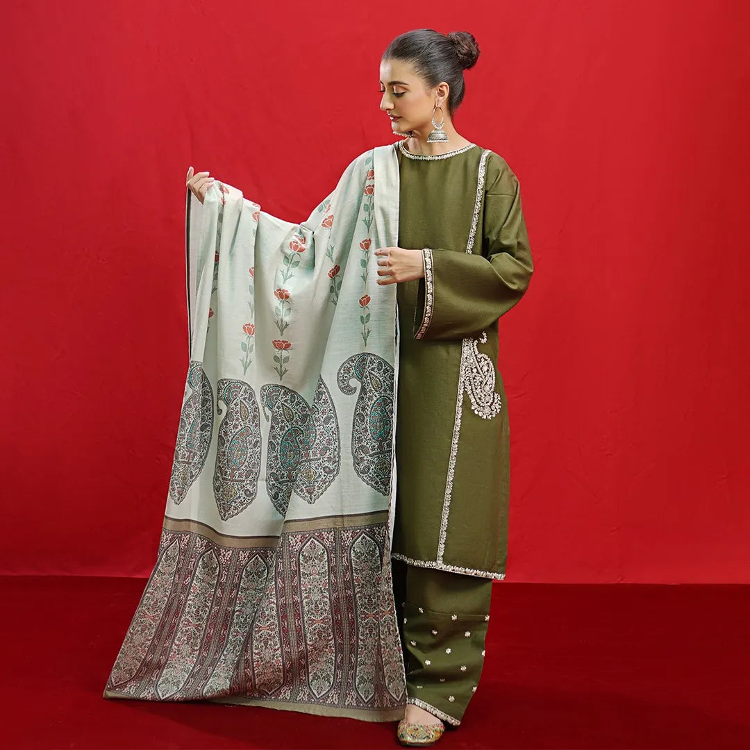 Luxury Dhanak Embroidered 3PC