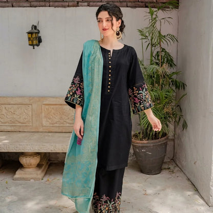 Luxury Dhanak Embroidered 3PC