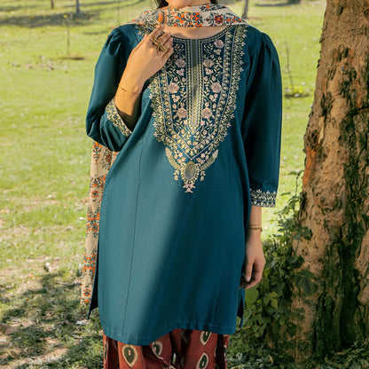 Luxury Dhanak Embroidered 3PC