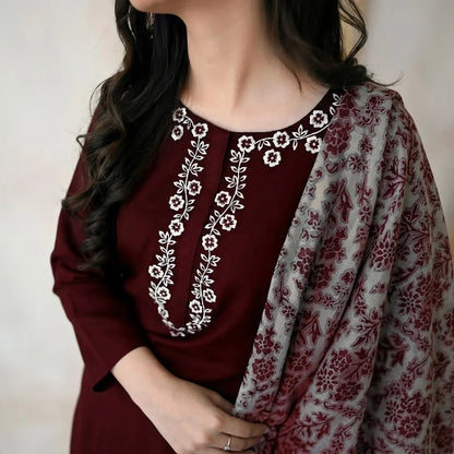 Luxury Dhanak Embroidered 3PC