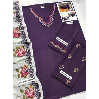 Luxury Dhanak Embroidered 3PC