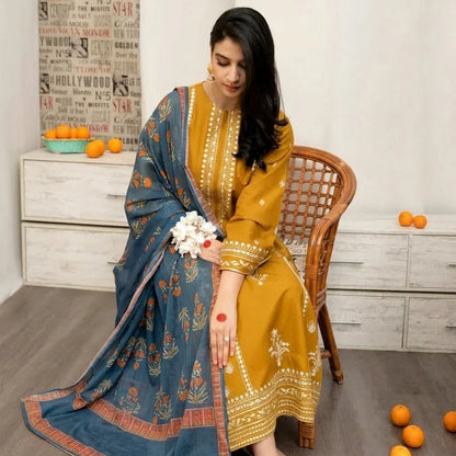 Luxury Dhanak Embroidered 3PC