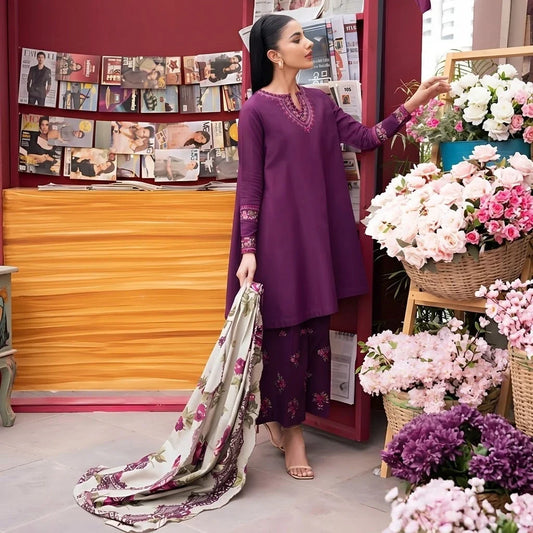 Luxury Dhanak Embroidered 3PC