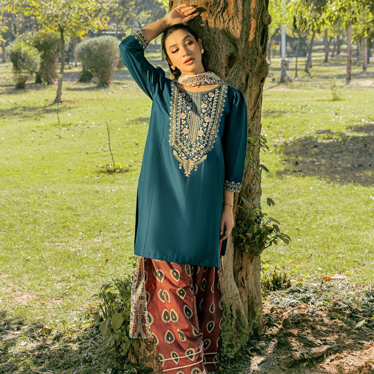 Luxury Dhanak Embroidered 3PC